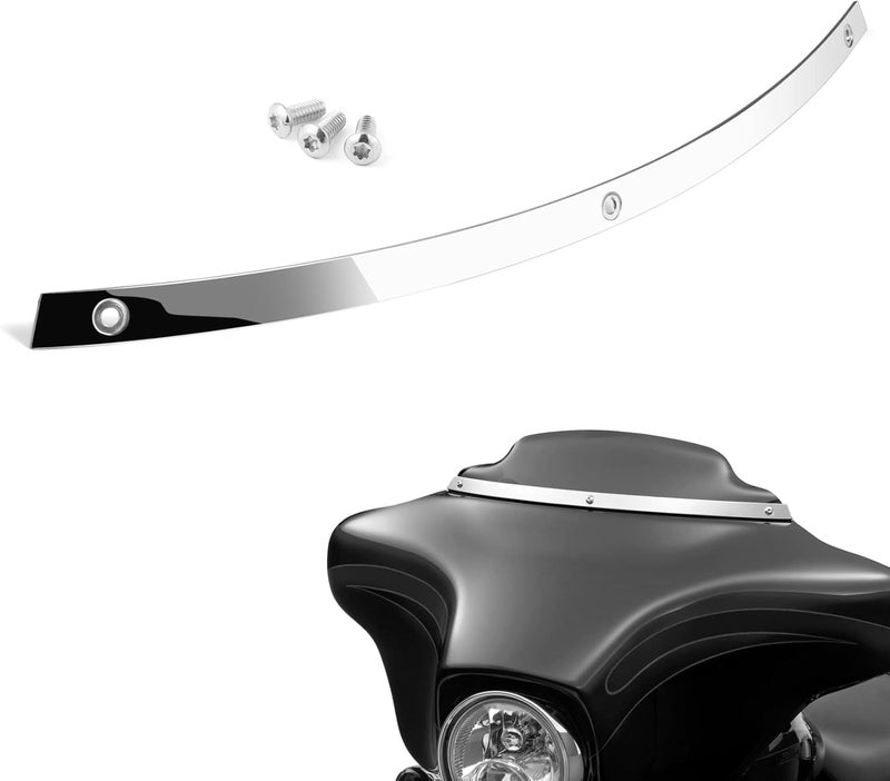 PBYMT Batwing Windshield Trim, Polished Stainless Windshield Trim Compatible for Harley Electra Glide, Street Glide and Trike Models 1996-2013 - Image 1